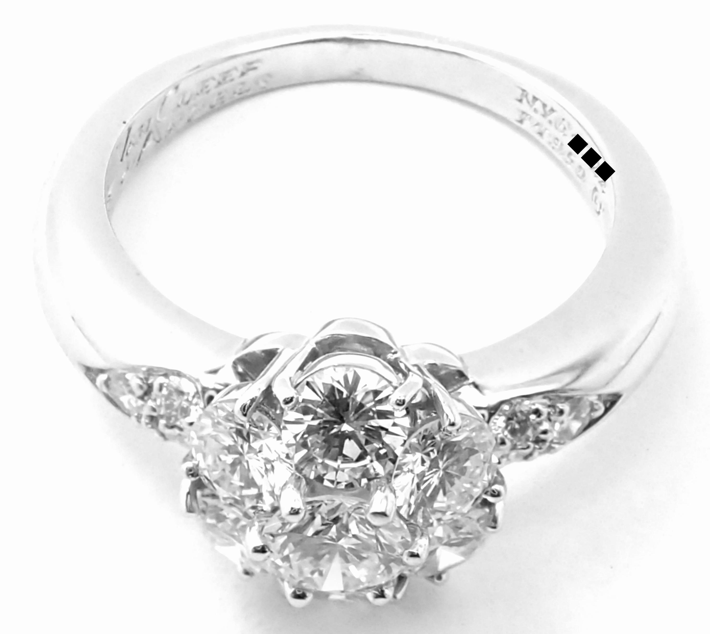 Van Cleef & Arpels Diamant-Platinring mit Fleurette-Blume im Angebot 3