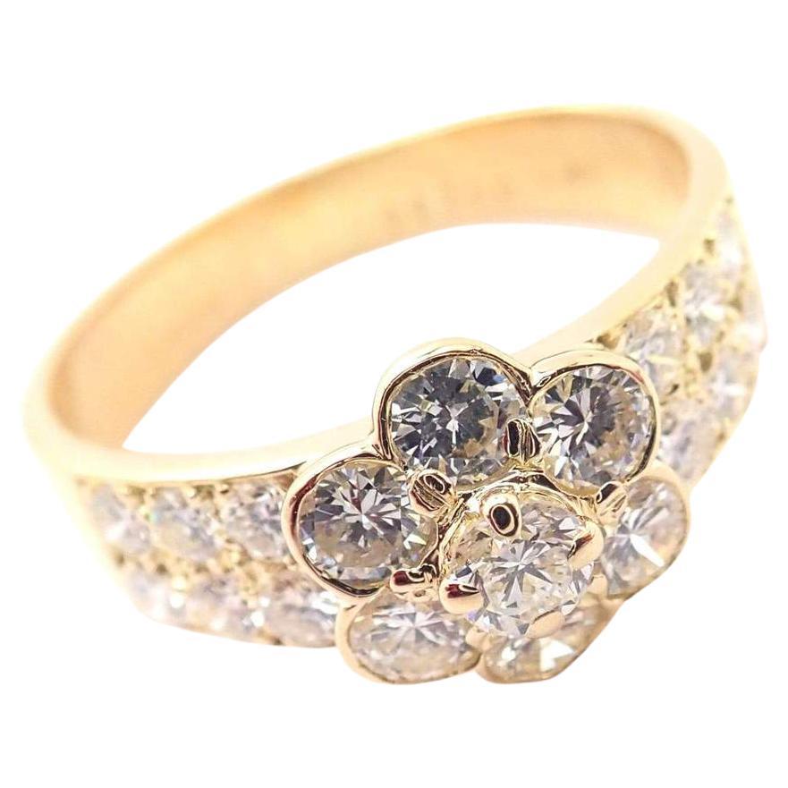 Van Cleef & Arpels Diamond Fleurette Yellow Gold Ring For Sale