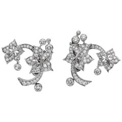 Van Cleef & Arpels Diamond Floral White Gold Earrings