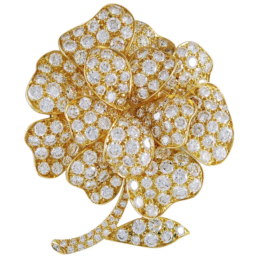 Van Cleef & Arpels Vintage Collection 1980s Diamond Flower Brooch