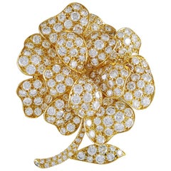 Van Cleef & Arpels Broche fleur en diamants de la collection vintage des années 1980