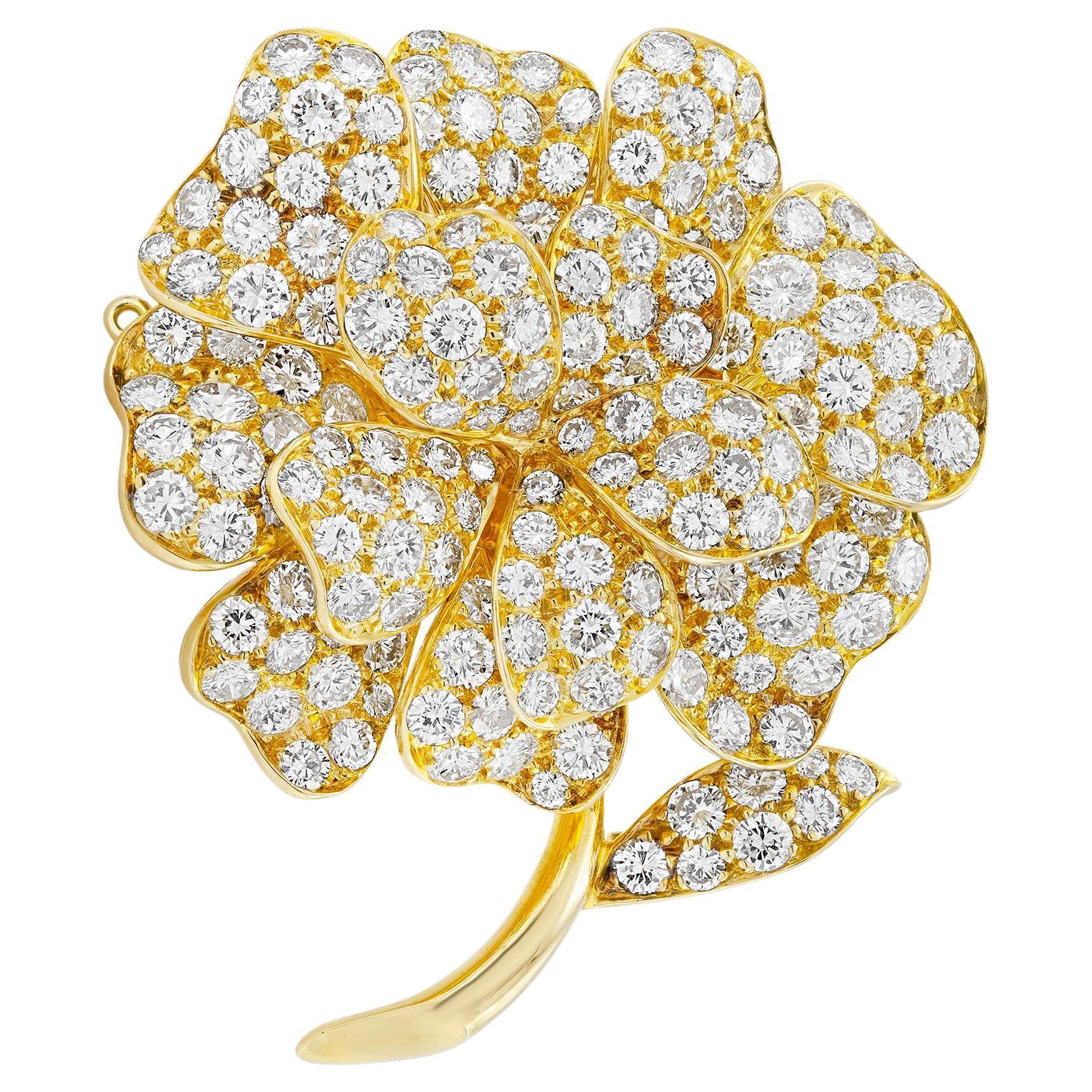 Van Cleef & Arpels Diamond Flower Brooch