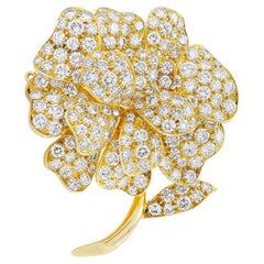 Used Van Cleef & Arpels Diamond Flower Brooch