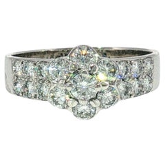 Van Cleef & Arpels Diamond Flower Cluster Ring 18K White Gold