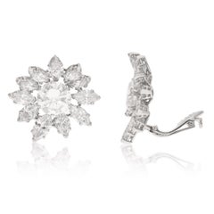 VAN CLEEF & ARPELS Diamond Flower Ear Clips