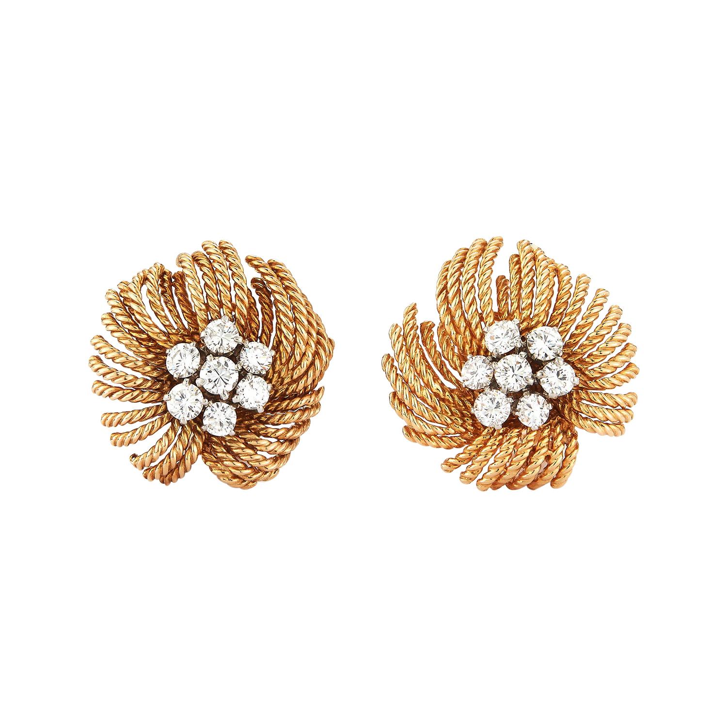 Van Cleef & Arpels Diamond Flower Earrings