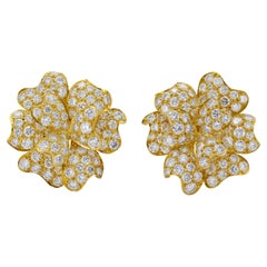 Used Van Cleef & Arpels Diamond Flower Earrings