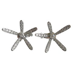 Van Cleef
Arpels Diamond Flower Earrings in 18K White Gold