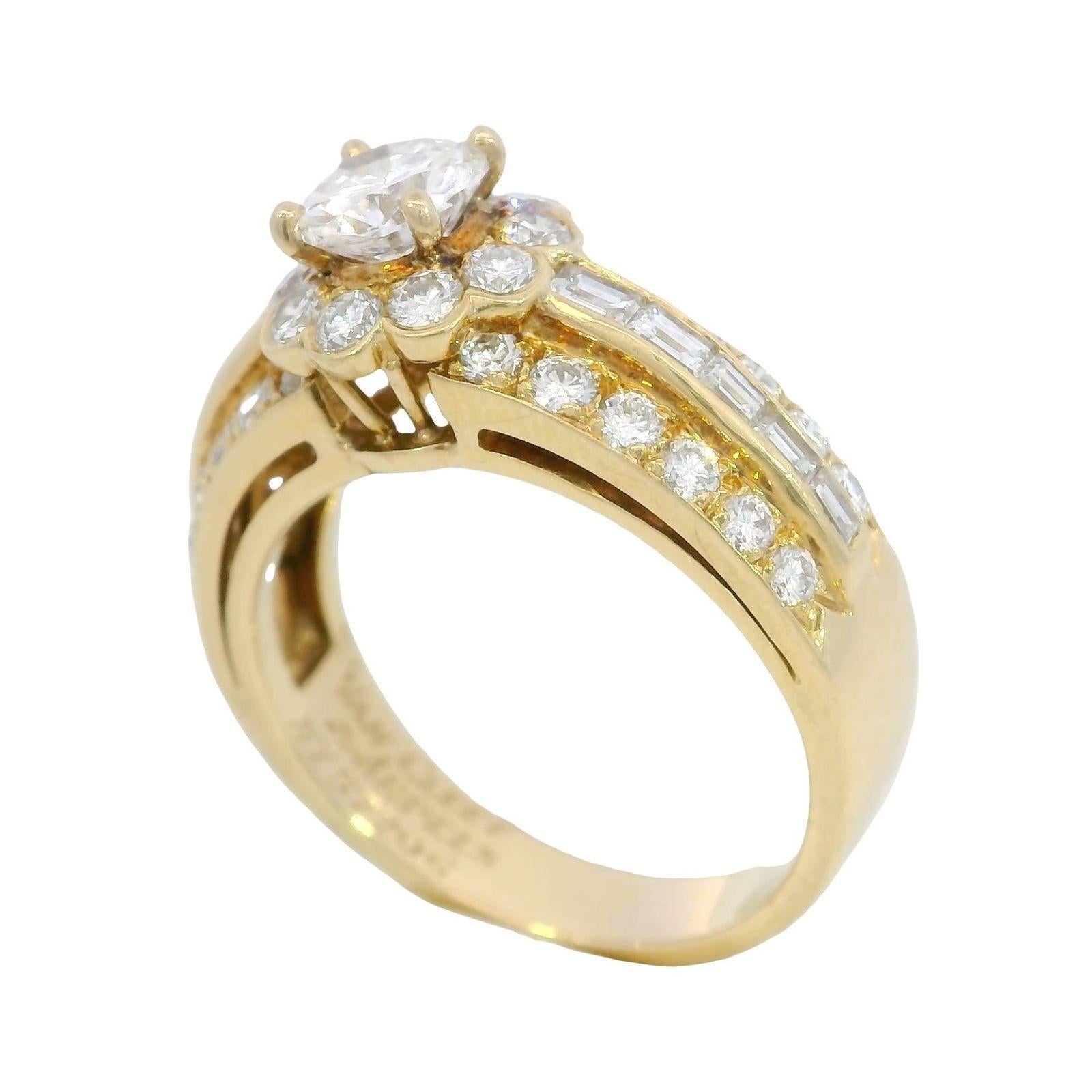 Anello Van Cleef & Arpels con motivo floreale in oro giallo 18 carati ~2,13ctw in vendita 5
