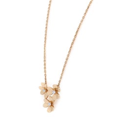 Van Cleef & Arpels Diamond Frivole 3 Flower Pendant Necklace 18K Yellow Gold