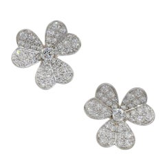Van Cleef & Arpels Diamond Frivole Earrings in 18k White Gold.