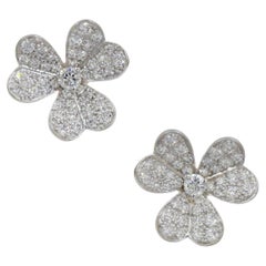 Van Cleef & Arpels Diamond Frivole Earrings in 18k White Gold. 