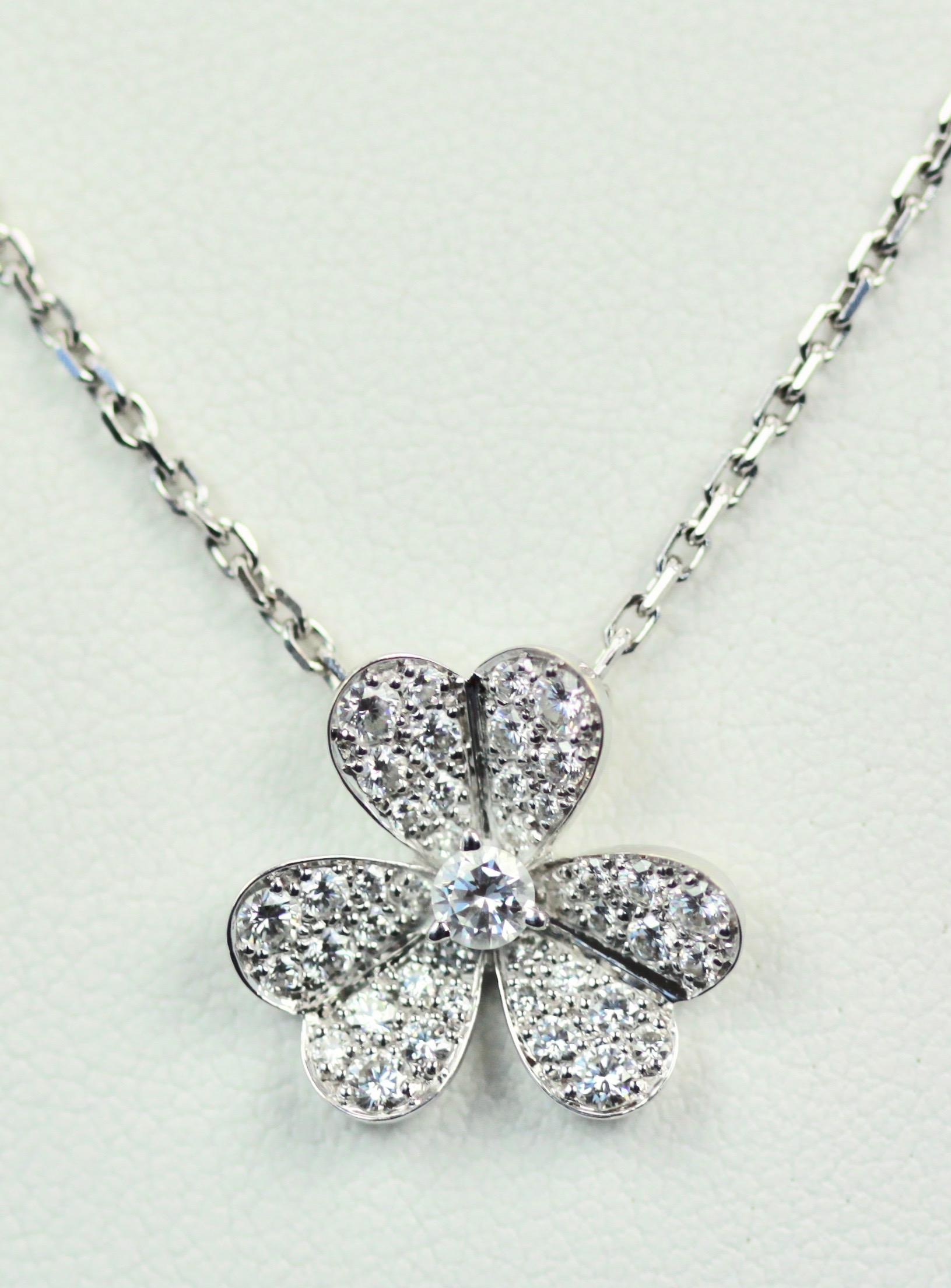 Van Cleef & Arpels Diamond Frivole Pendant Small In Excellent Condition In North Hollywood, CA
