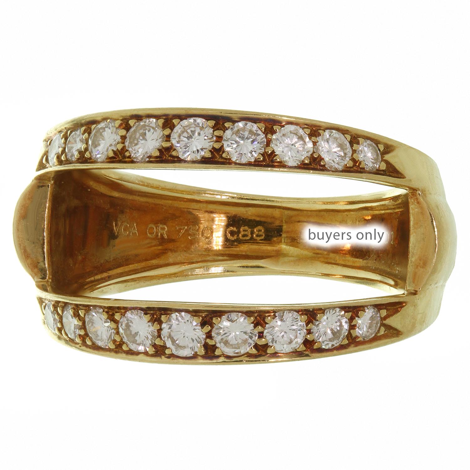 Brilliant Cut Van Cleef & Arpels Diamond Gemstone Interchangeable Yellow Gold Ring