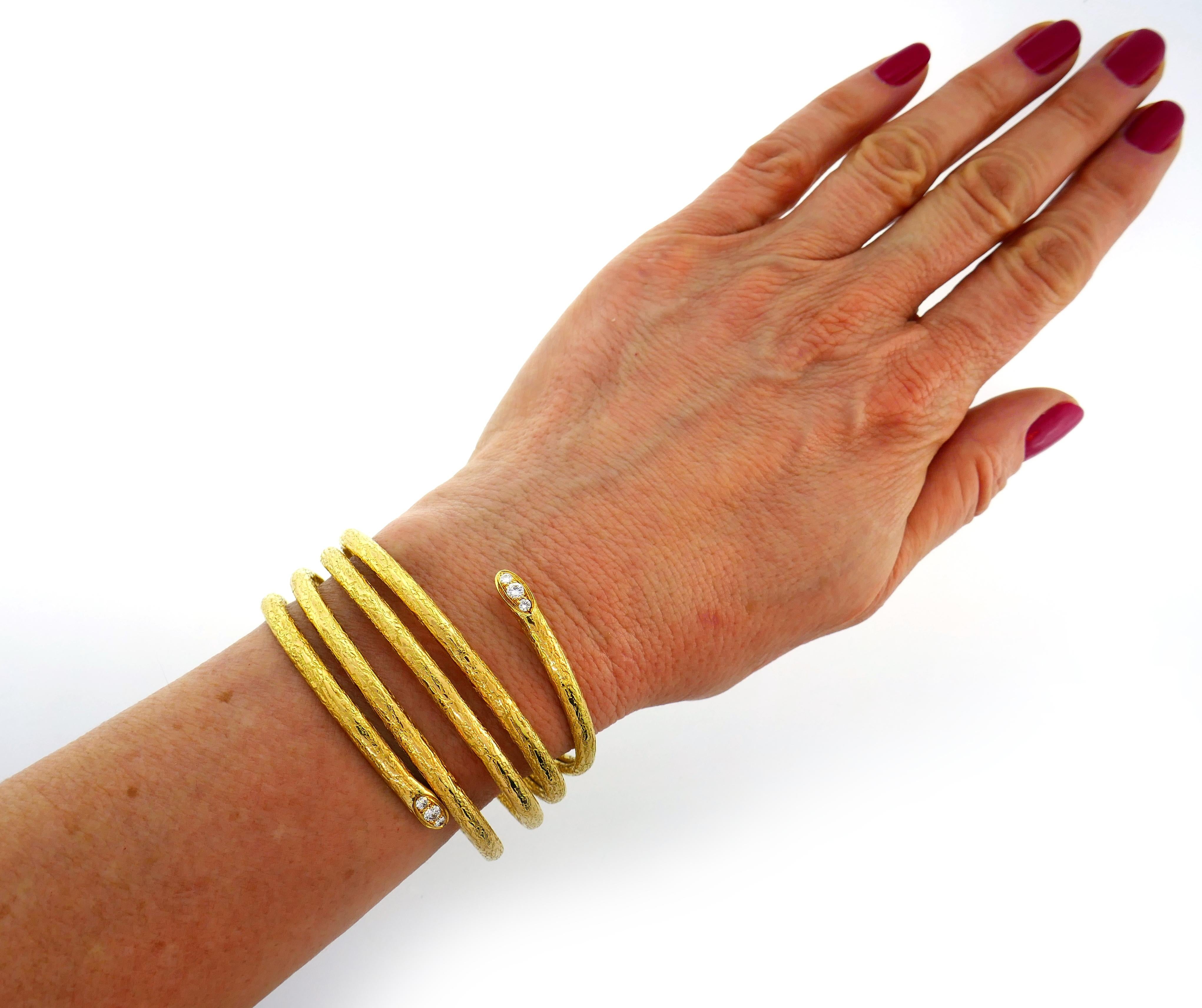 spiral gold bangles