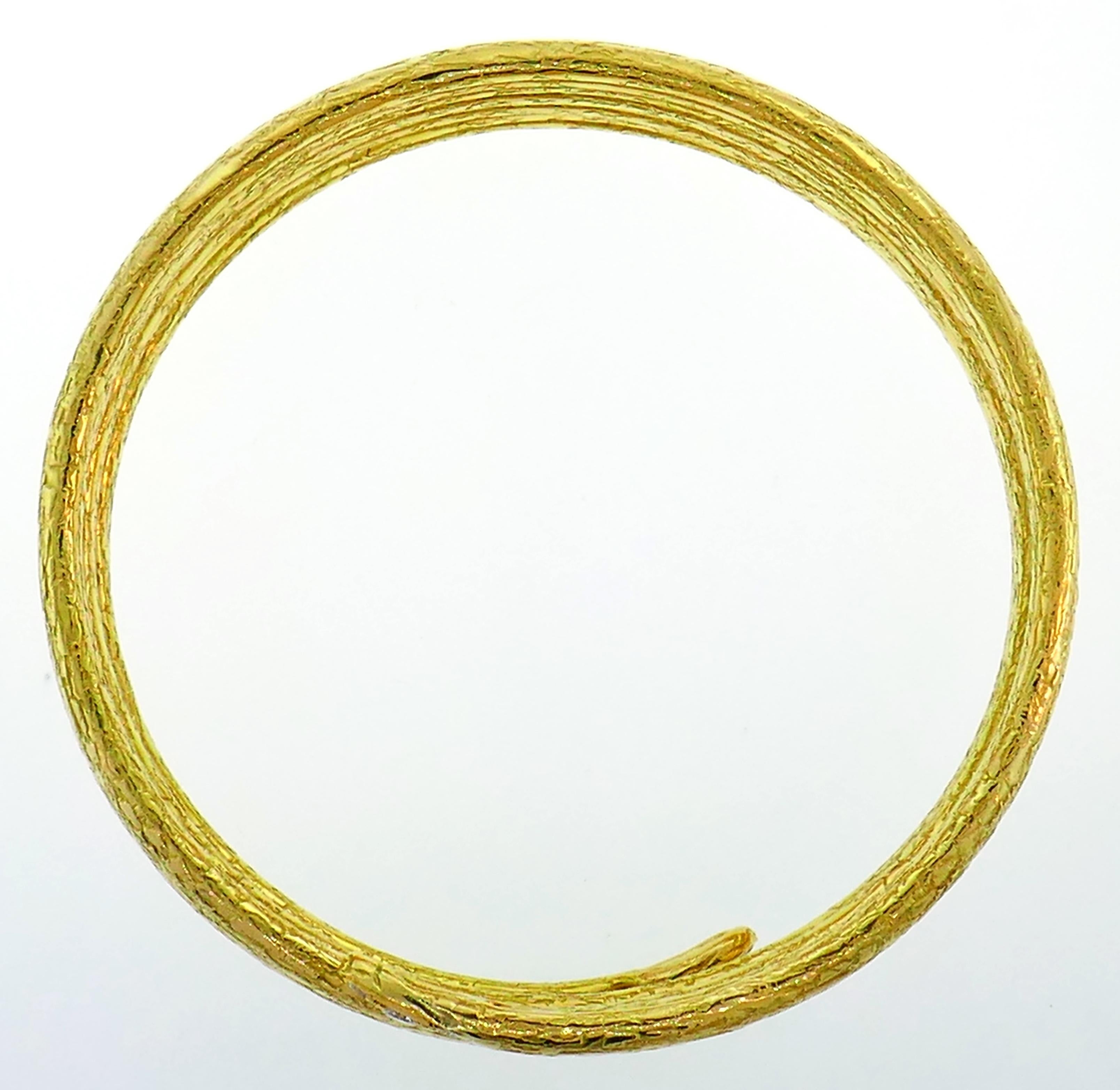 Women's Van Cleef & Arpels Diamond Gold Bangle Bracelet Stylized Snake Spiral