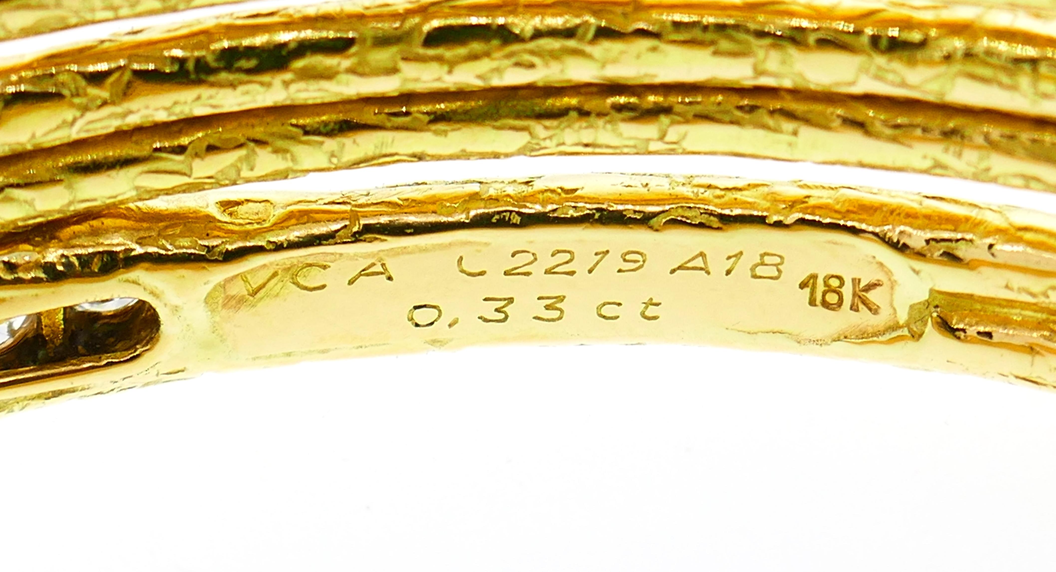 Van Cleef & Arpels Diamond Gold Bangle Bracelet Stylized Snake Spiral 1