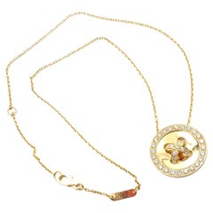 Van Cleef & Arpels Diamond Gold Button Pendant Necklace