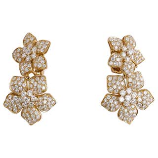 Van Cleef and Arpels Diamond Palmyre Earrings For Sale at 1stDibs