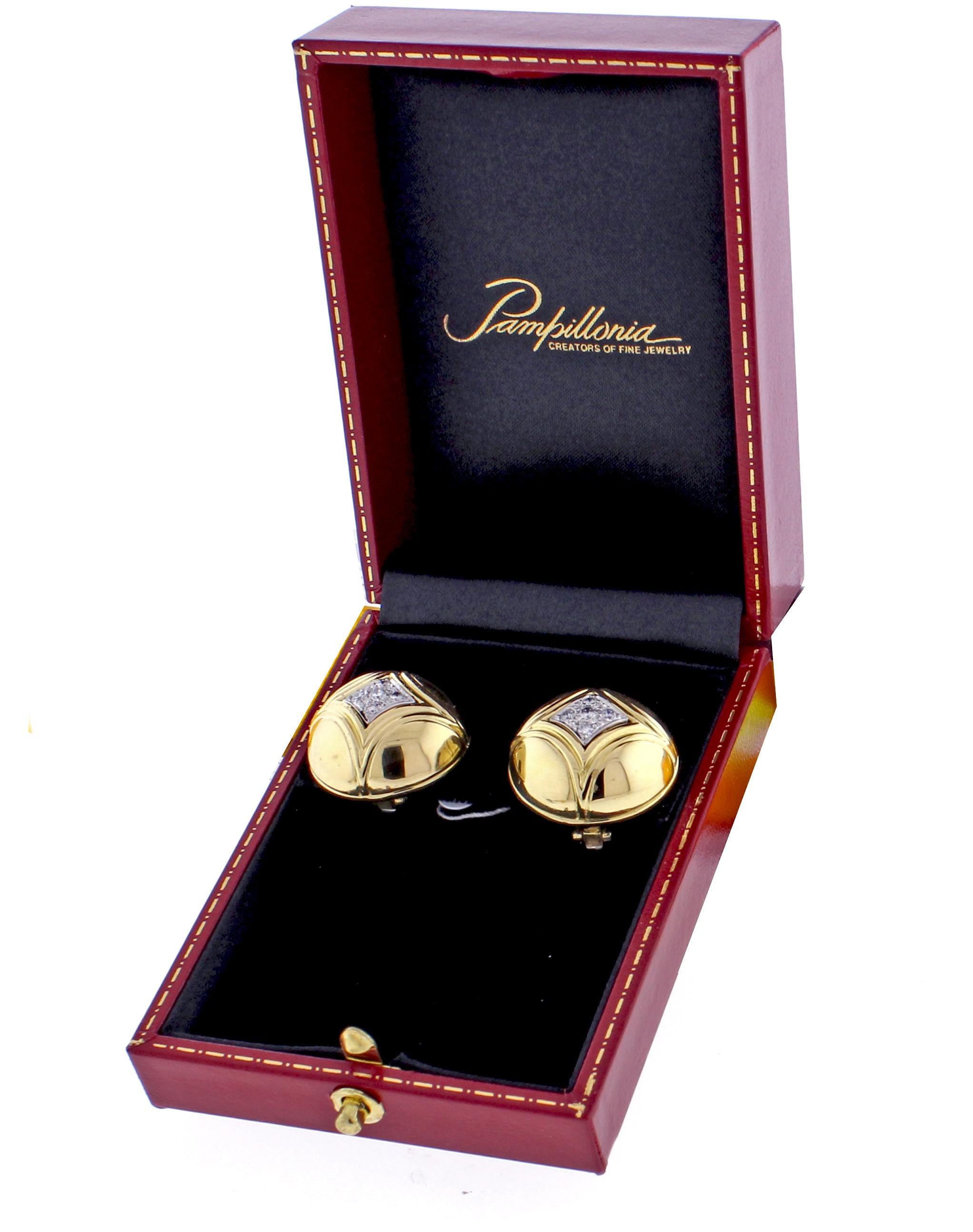 Van Cleef & Arpels Diamond Gold Dome Earrings 1