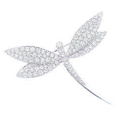 Retro Van Cleef & Arpels Diamond Gold Dragonfly Clip