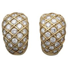 Vintage Van Cleef 
Arpels Diamond Gold Earrings