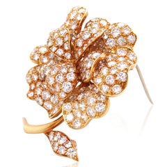Van Cleef & Arpels, Diamond Gold Flower Brooch