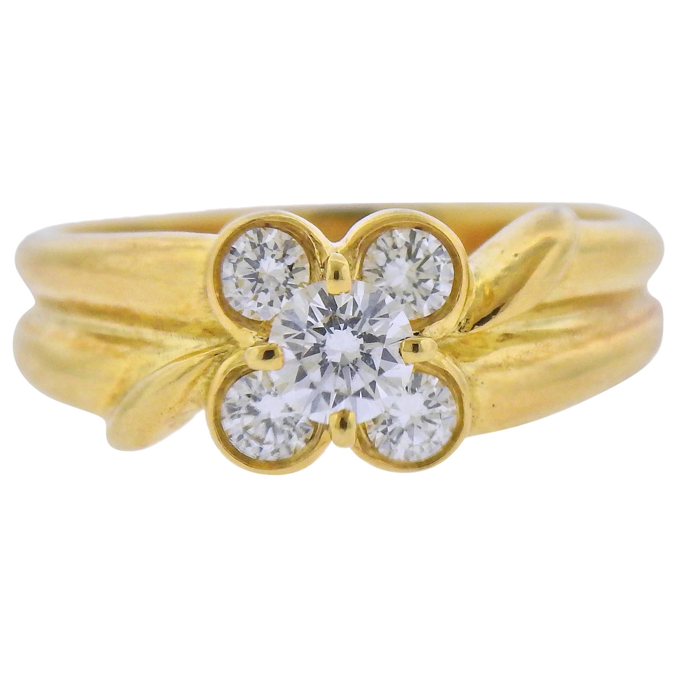 Van Cleef & Arpels, bague fleur en or et diamants
