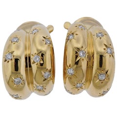 Van Cleef 
Arpels Diamond Gold Hoop Earrings