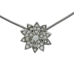 Van Cleef & Arpels Diamant-Halskette mit Lotus-Anhänger in Gold