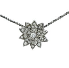 Van Cleef & Arpels Diamond Gold Lotus Pendant Necklace