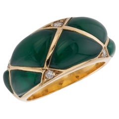 VAN CLEEF & ARPELS Diamond Green Agate Yellow Gold Ring