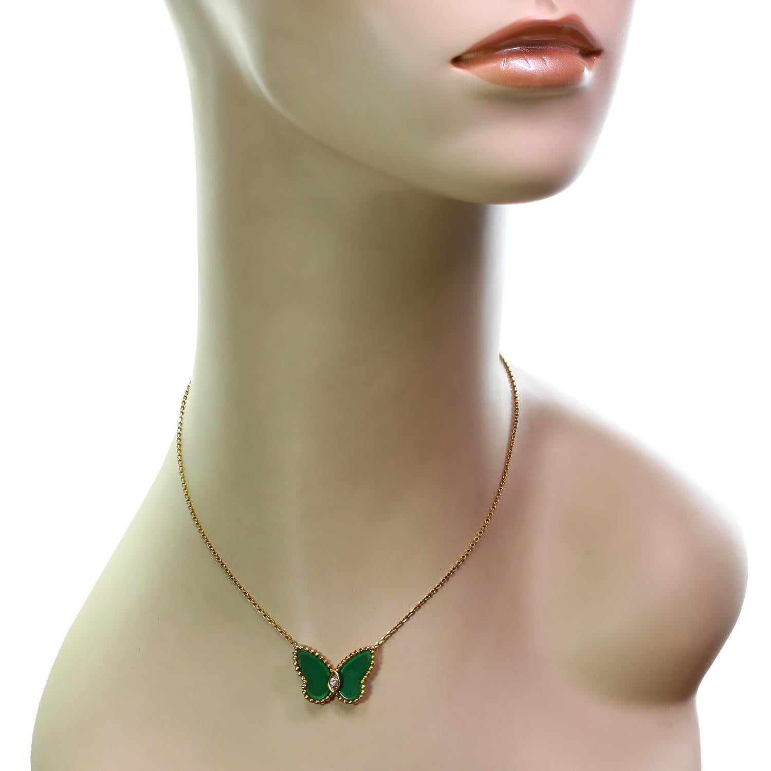 van cleef butterfly necklace green