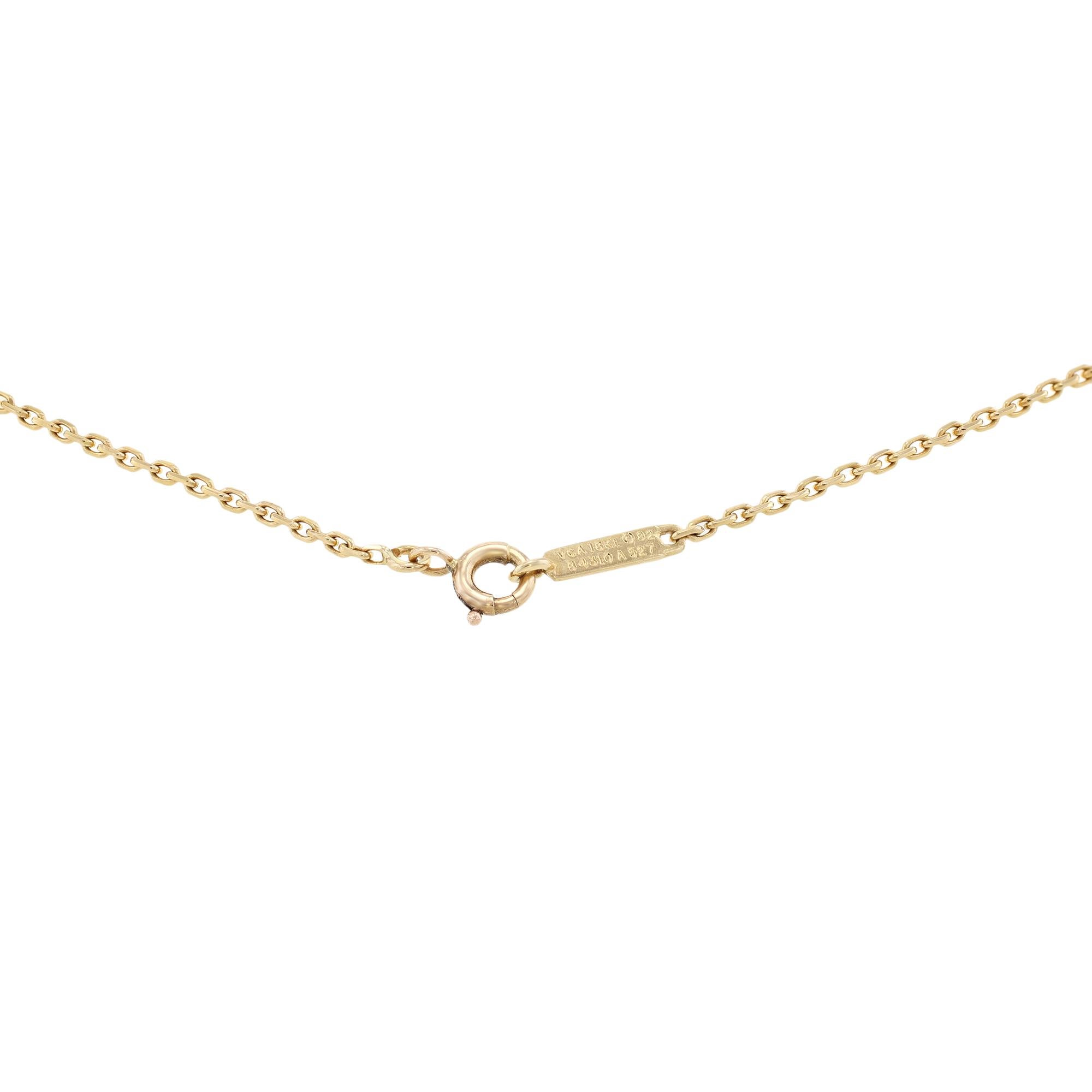 Van Cleef & Arpels Diamond Green Chalcedony Yellow Gold Pendant Necklace 1