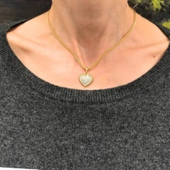 Van Cleef & Arpels Diamond Heart Pendant Necklace Gold Platinum Certificate of A