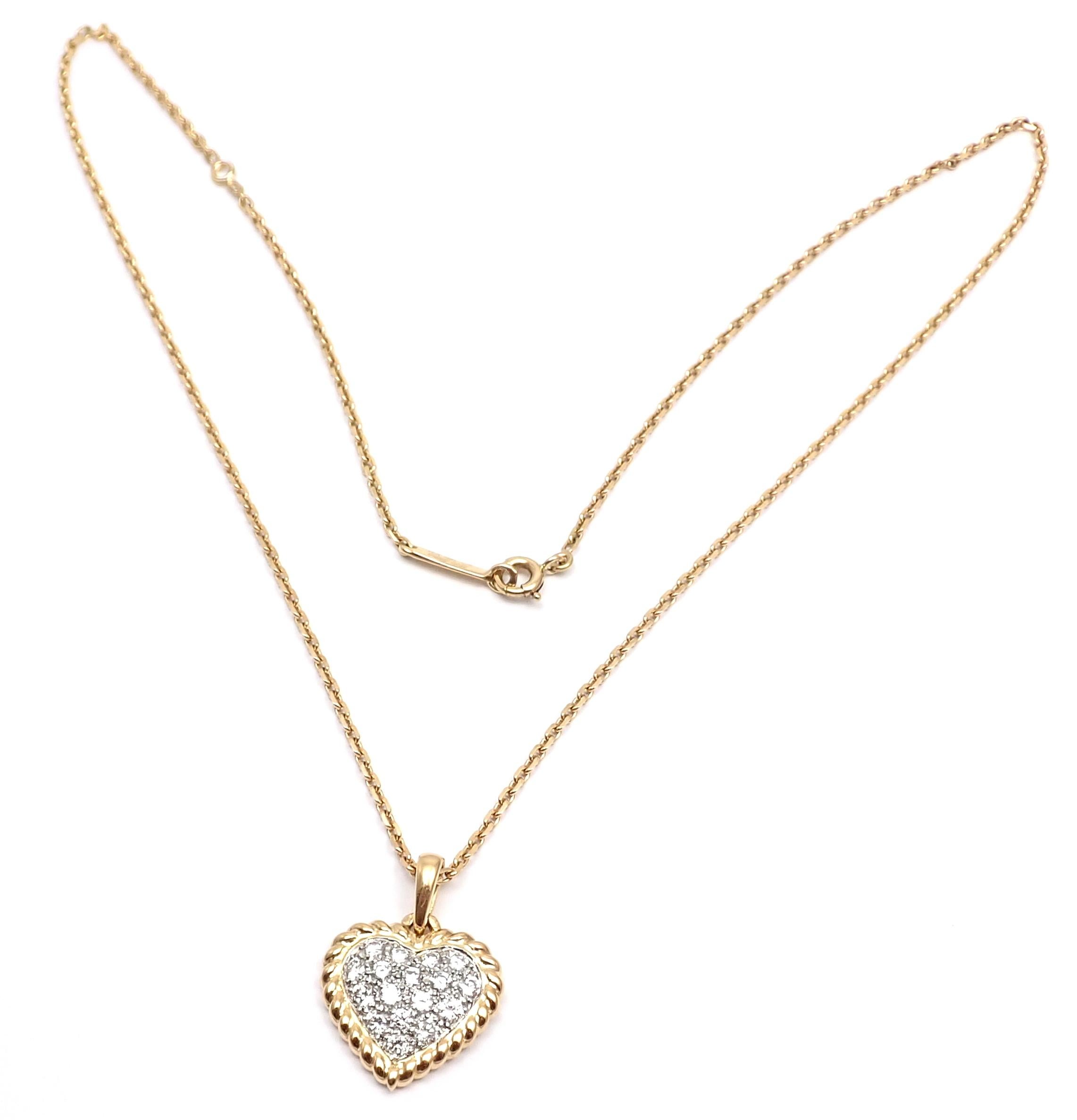 Van Cleef & Arpels Diamond Heart Yellow Gold Pendant Necklace 3