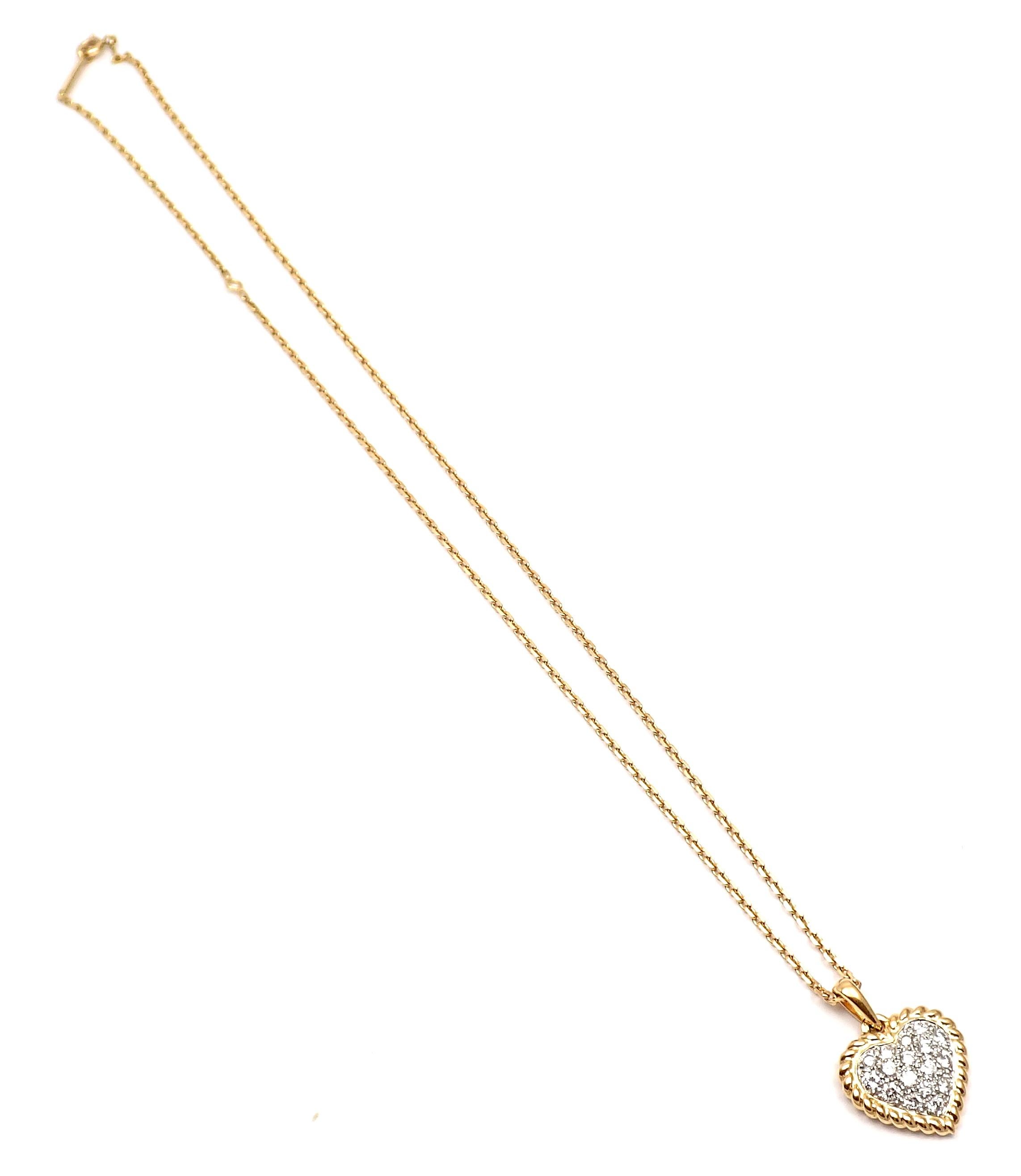 Van Cleef & Arpels Diamond Heart Yellow Gold Pendant Necklace 1