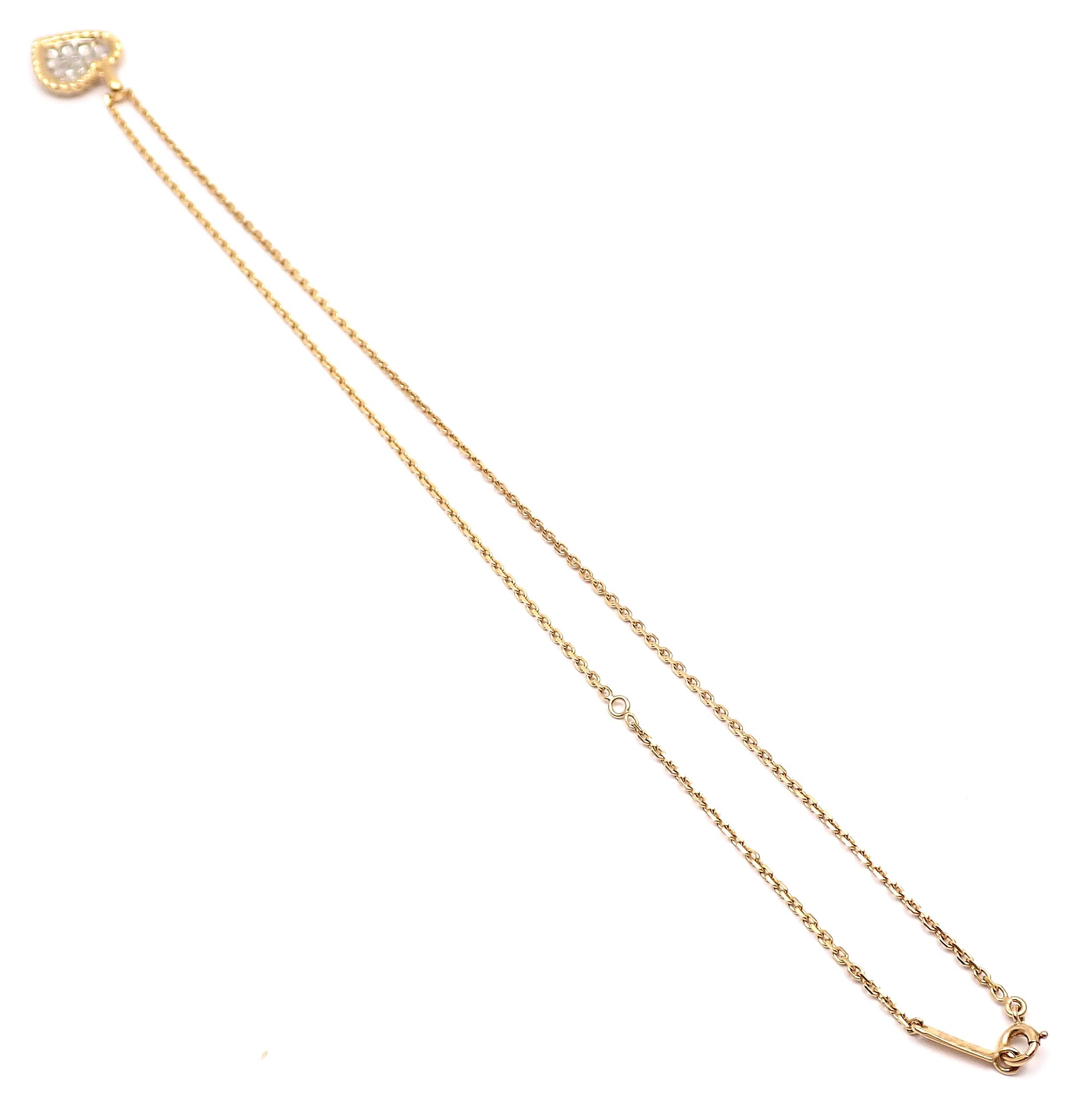 Van Cleef & Arpels Diamond Heart Yellow Gold Pendant Necklace 2