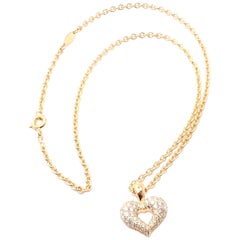Van Cleef & Arpels Diamond Heart Yellow Gold Pendant Necklace