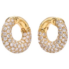 Van Cleef & Arpels Diamond Hoop Earclips