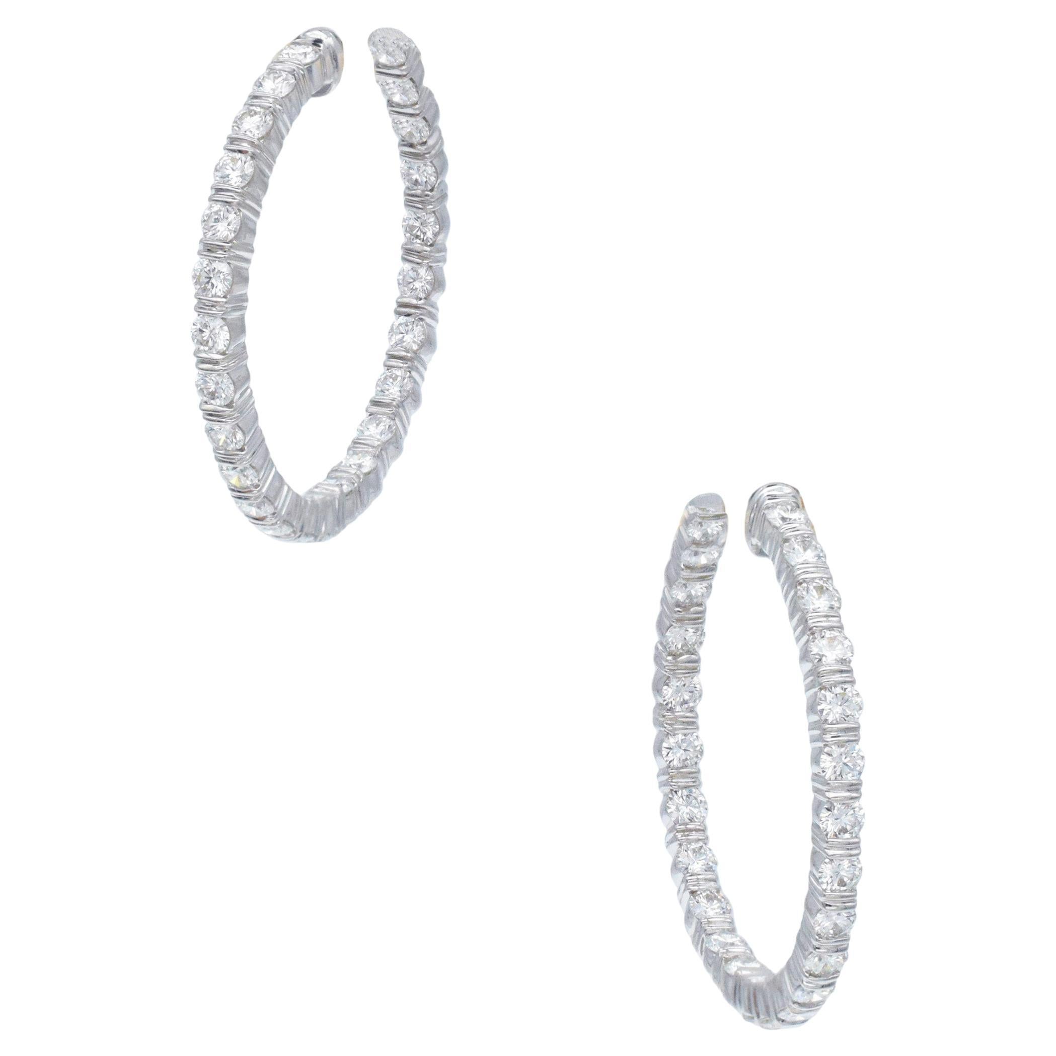 Van Cleef 
Arpels Diamond Hoop Earrings 18k White gold