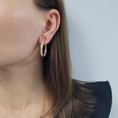 Van Cleef & Arpels Diamond Hoop Earrings 18k Yellow Gold