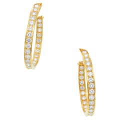 Van Cleef
Arpels Diamond Hoop Earrings 18k Yellow Gold