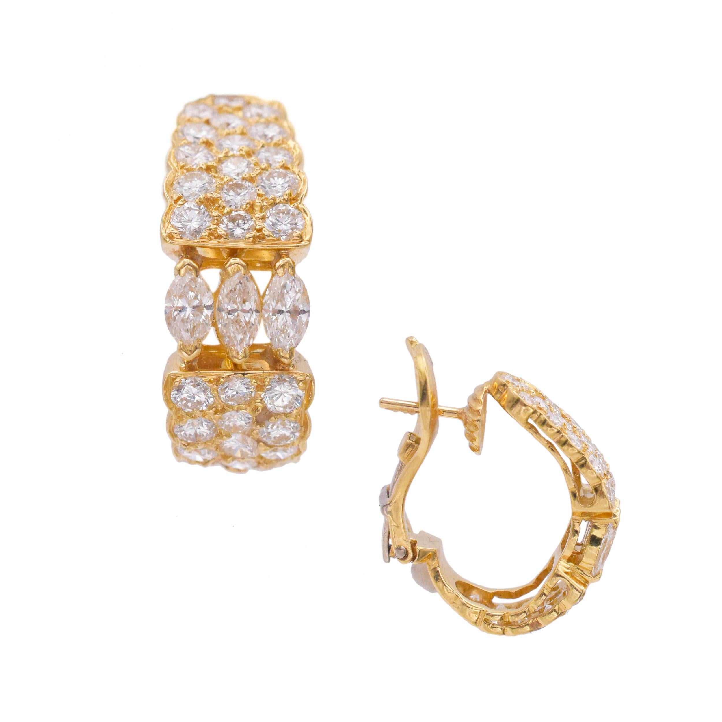 Taille Marquise Van Cleef & Arpels Boucles d'oreilles en diamant en vente