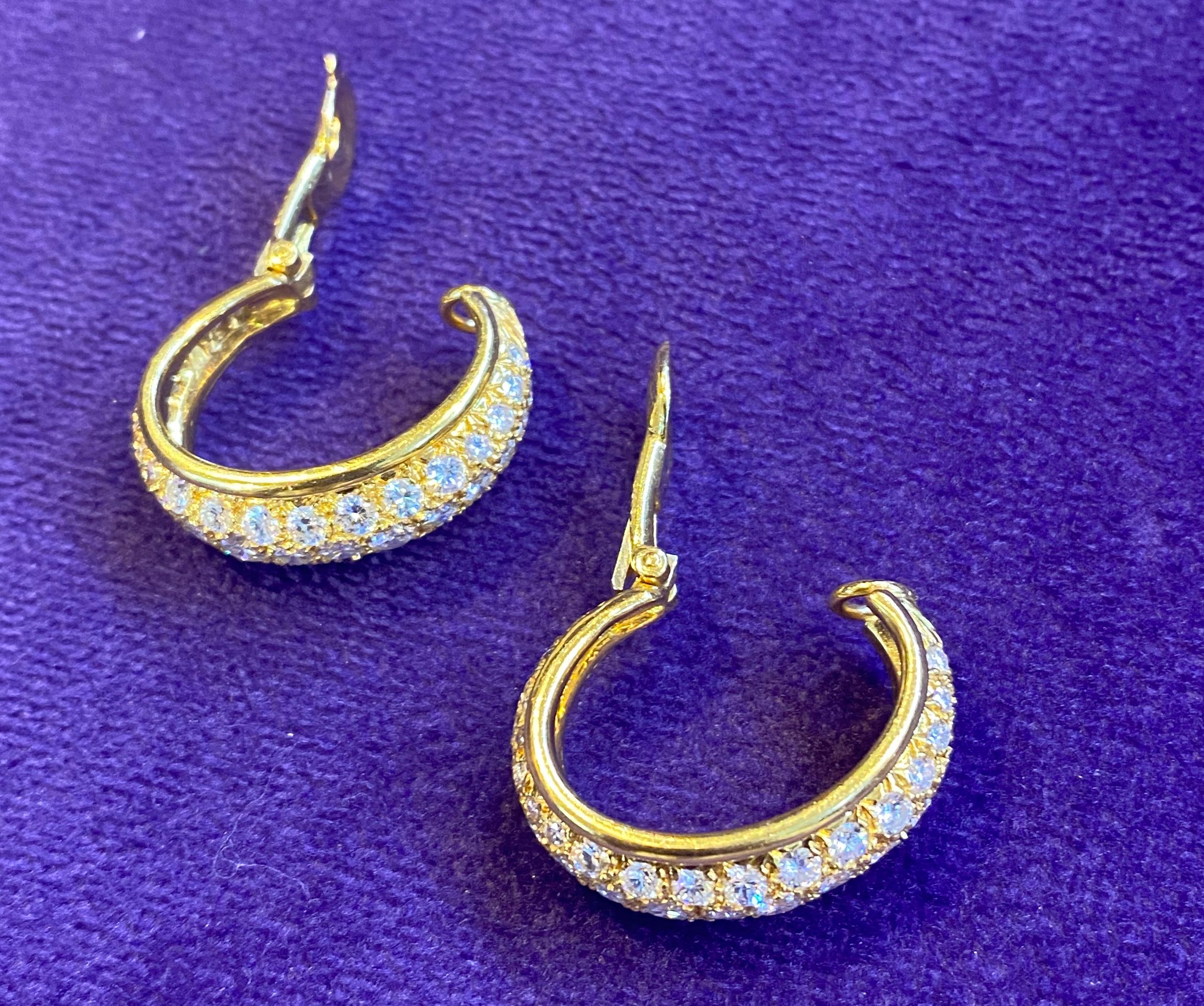 Women's Van Cleef & Arpels Diamond Hoop Earrings