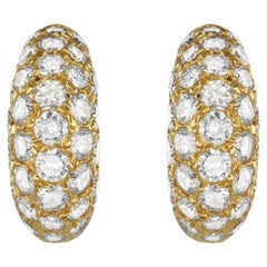 Van Cleef & Arpels diamond hoop earrings, French, circa 1970.
