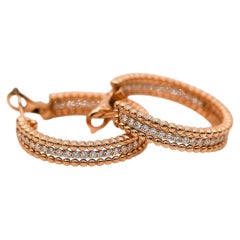 Van Cleef & Arpels Diamond Hoop Earrings in 18k Rose Gold