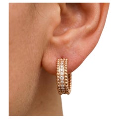 Van Cleef & Arpels Diamond Hoop Earrings in 18k Rose Gold