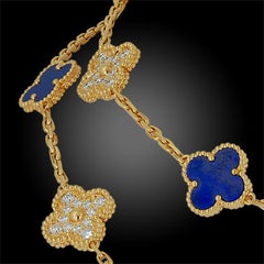 Van Cleef & Arpels Diamant:: Lapislazuli Alhambra Halskette