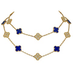 Van Cleef & Arpels Diamant:: Lapislazuli Alhambra Halskette